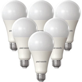 paul russells LED GLS Light Bulb, 16W 1901 Lumens, 120w Equivalent, 3000K Warm White, Pack of 6