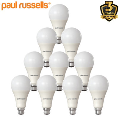 paul russells LED GLS Light Bulb, 16W 1901 Lumens, 120w Equivalent, 6500K Day Light, Pack of 10