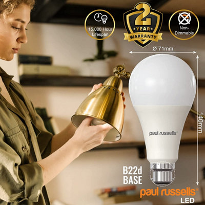 paul russells LED GLS Light Bulb, 16W 1901 Lumens, 120w Equivalent, 6500K Day Light, Pack of 10