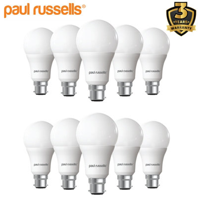 paul russells LED GLS Light Bulbs Bayonet B22, 100w Equivalent, 13W 1521LM LED Bulbs, 2700K Warm White, Pack of 10