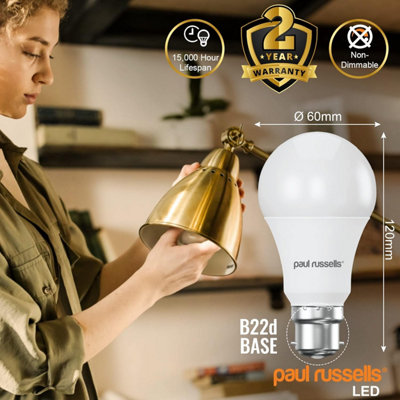 paul russells LED GLS Light Bulbs Bayonet B22 BC, 100w Equivalent, 13W 1521LM LED Bulbs, 6500K Day Light Bulb