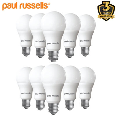 paul russells LED GLS Light Bulbs Edison Screw E27 ES Cap, 100w Equivalent, 13W 1521LM LED Bulbs, 2700K Warm White, Pack of 10