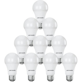 paul russells LED GLS Light Bulbs Edison Screw E27 ES Cap, 100w Equivalent, 13W 1521LM LED Bulbs, 3000K Warm White, Pack of 10