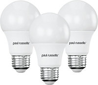 paul russells LED GLS Light Bulbs Edison Screw E27 ES Cap, 60w Equivalent, 9W 806LM LED Bulbs, 6500K Day Light Bulb, Pack of 3