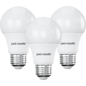 paul russells LED GLS Light Bulbs Edison Screw E27 ES Cap, 60w Equivalent, 9W 806LM LED Bulbs, 6500K Day Light Bulb, Pack of 3