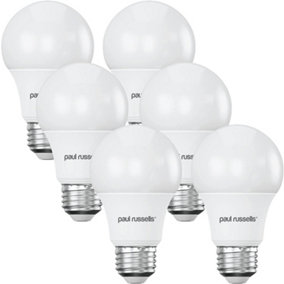 paul russells LED GLS Light Bulbs Edison Screw E27 ES Cap, 60w Equivalent, 9W 806LM LED Bulbs, 6500K Day Light Bulb, Pack of 6