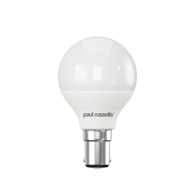 paul russells LED Golf Dimmable Bulb Small Bayonet Cap SBC B15, 5.5W 470Lumens G45, 40w Equivalent, 6500K Day Light