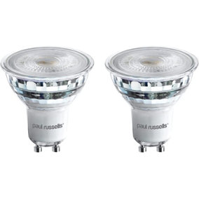 paul russells LED GU10 Dimmable Bulb, 4.5W 345 Lumens, 50w Equivalent, 2700K Warm White, Ceiling Spotlights, Pack of 2