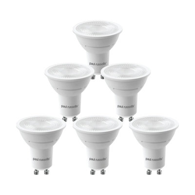 paul russells LED GU10 Dimmable Bulb, 4.5W 345 Lumens, 50w Equivalent, 2700K Warm White,Ceiling Spotlights, Pack of 6