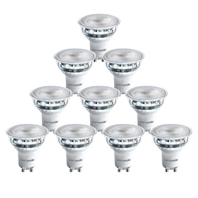 paul russells LED GU10 Dimmable Bulb, 4.5W 345 Lumens, 50w Equivalent, 4000K Cool/Natural White, Ceiling Spotlights, Pack of 10