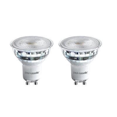 paul russells LED GU10 Dimmable Bulb, 4.5W 345 Lumens, 50w Equivalent, 4000K Cool/Natural White, Ceiling Spotlights, Pack of 2