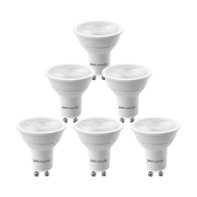 paul russells LED GU10 Dimmable Bulb, 4.5W 345 Lumens, 50w Equivalent, 6500K Day Light,Ceiling Spotlights, Pack of 6