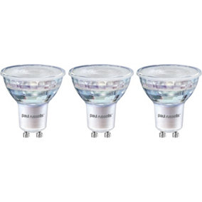 paul russells LED GU10 Light Bulb, 3W 230 Lumens, 35w Equivalent, 4000K Cool White, Ceiling Spotlights, Pack of 3