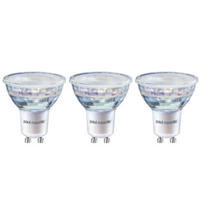 paul russells LED GU10 Light Bulb, 5.5W 550 Lumens, 75w Equivalent, 4000K Cool White, Ceiling Spotlights, Pack of 3
