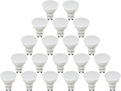 paul russells LED GU10 Light Bulb, 7W 600 Lumens, 50w Equivalent, 2700K Warm White, Ceiling Spotlights, Pack of 20