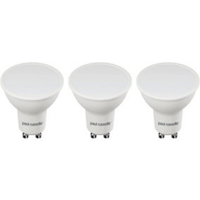 paul russells LED GU10 Light Bulb, 7W 600 Lumens, 50w Equivalent, 2700K Warm White, Ceiling Spotlights, Pack of 3