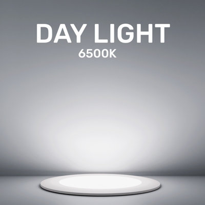 paul russells LED Round Panel Ceiling Lights, 24W 2450 Lumens, Spotlights, IP20, 6500K Day Light, Pack of 10