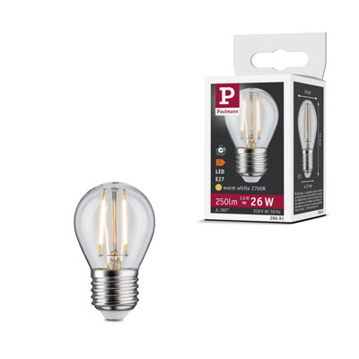 Paulmann 28691 LED drop-shaped filament lamp 2.6 watts lamp clear 2700 ...