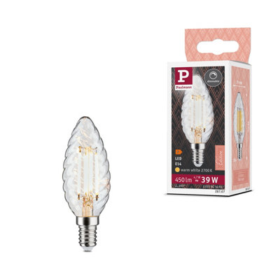 Paulmann 28707 LED filament candle lamp 4.7 watts lamp dimmable clear ...