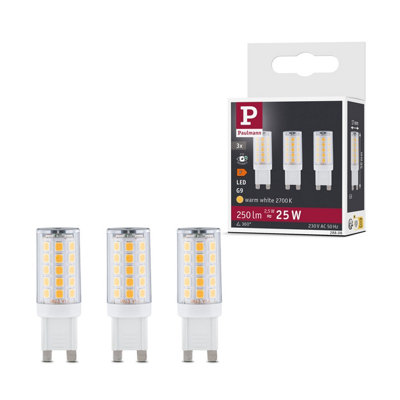 Paulmann 28808 LED lamp pin base 3-pack G9 230V 3x250lm 3x2.5W 2700K ...