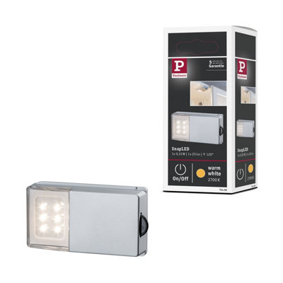 Paulmann 70498 SnapLED cabinet light with roller silver light on when ...