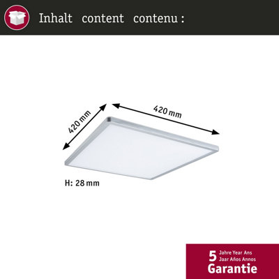 Paulmann 70995 LED Panel Atria Shine 420x420 mm 3-Step-Dim angular incl ...