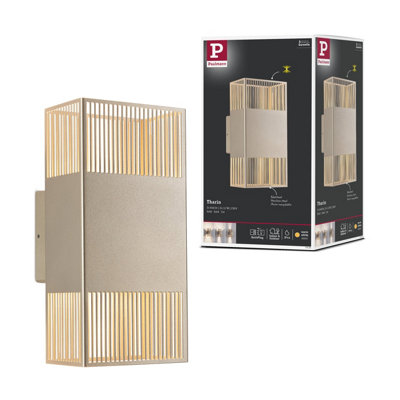 Paulmann 71254 LED wall luminaire Tharin IP44 3000K 120x104 mm 2x3.7W gold