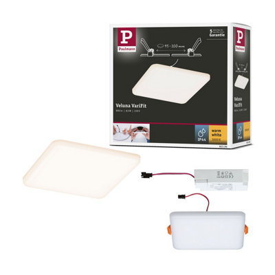 Paulmann 92394 LED recessed luminaire Veluna VariFit IP44 125x125mm ...