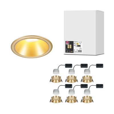 Paulmann LED Recessed luminaire 3-Step-Dim Cole Coin 6-piece set IP44 ...