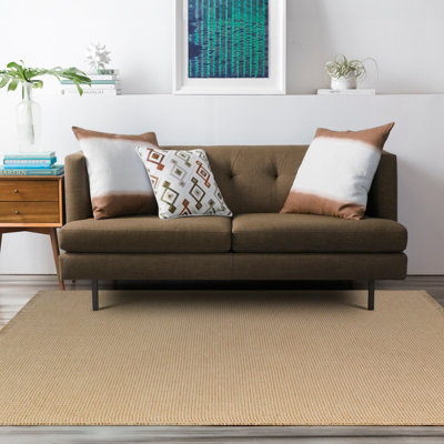 PAVI Becki Owens x Livabliss Solid and Border Camel Jute Area Rug 120 x 170 cm