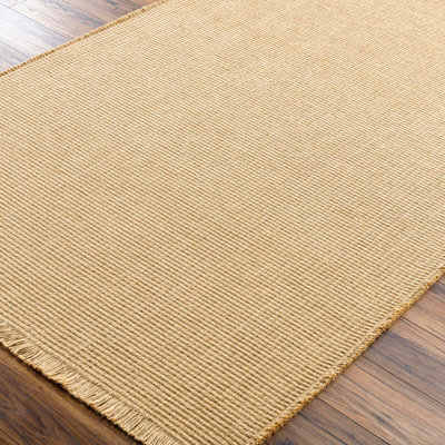 PAVI Becki Owens x Livabliss Solid and Border Camel Jute Area Rug 120 x 170 cm