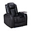 Pavia Electric Recliner Chair & Cinema Seat in Black Leather Aire