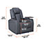 Pavia Electric Recliner Chair & Cinema Seat in Grey Leather Aire