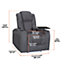 Pavia Electric Recliner Chair & Cinema Seat in Grey Tweed Fabric