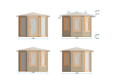 Pavillion 10x10 44mm Log Cabin - 5