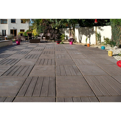 Paving Patio Kit 'Akor Deckpave ' Brown Oak (2.5m x2.5m)