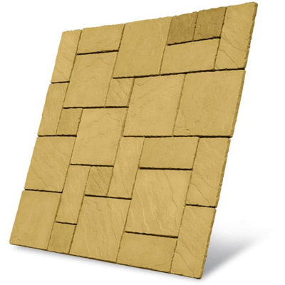 Paving Patio Kit 'The Gawsworth' Barley 5.76m2 (2.4m x2.4m)