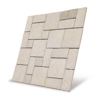 Paving Patio Kit 'The Gawsworth' Weathered Moss 5.76m2 (2.4m x2.4m)