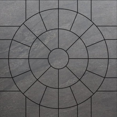 Paving Stones Direct Anthracite Porcelain Cirlce Inc. SOK (3.0m)