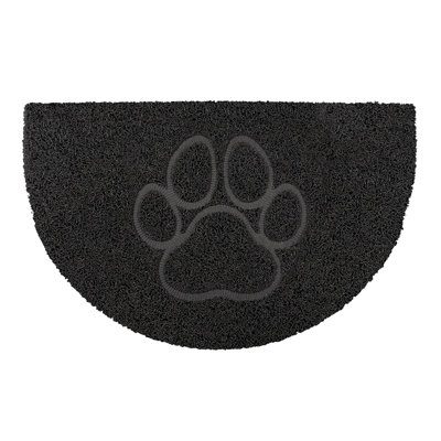 Paw Half Moon Doormat in Black