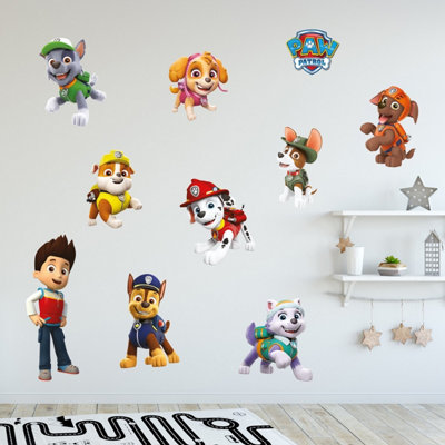 Paw Patrol 9 Characters Group Wall Sticker Set 120cm x 40cm
