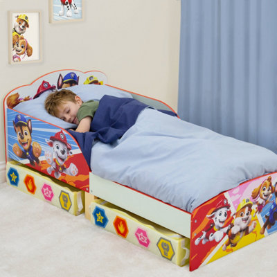 Paw Patrol Badges Toddler Bed with Storage - Technical View