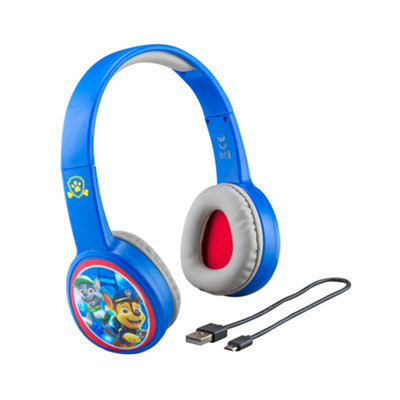 PAW PATROL BLUETOOTH HEADPHONES WITH CHILD FRIENDLY VOLUME CHARGING CABLE DIY at B Q