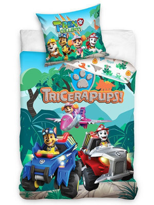 Paw Patrol Dino Single 100% Cotton Duvet Cover Set