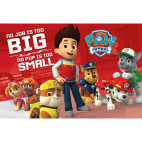 Paw Patrol No Pup Is Too Small Poster Red/White (One Size)
