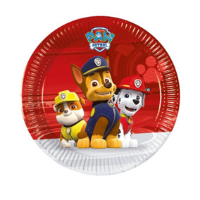 Paw Patrol Spin Master Paper Disposable Plates (Pack of 8) Red/White/Brown (One Size)