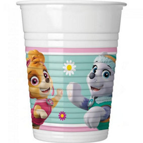 Paw Patrol Spin Master Plastic Skye & Everest Party Cup (Pack of 8) Green/Pink/White (One Size)