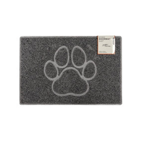 Paw Small Embossed Doormat in Grey