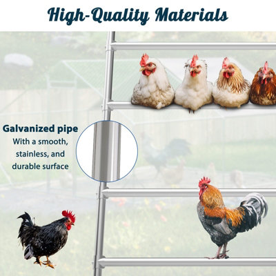 PawHaven Chicken Perch Roosting Ladder 4-Step Wide Roost Bars Hens Coop Perch