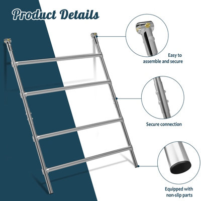 PawHaven Chicken Perch Roosting Ladder 4-Step Wide Roost Bars Hens Coop Perch